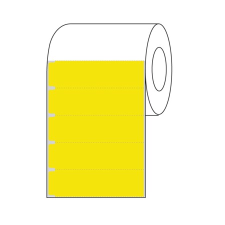 Intravenous Bag Labels, Thermal Notched, 3 Core, 1 X 3-1/2 Yellow